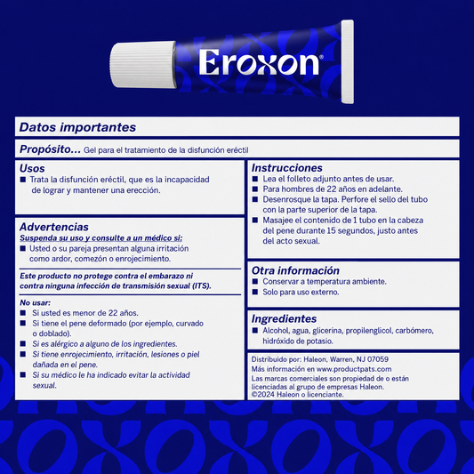 Eroxon - Gel de Acción Rápida para Disfunción Eréctil - 4 Tubos Monodosis