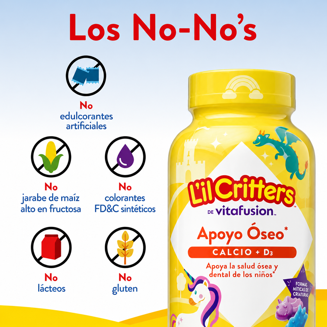 Vitamina L'il Critters Soporte Óseo – Calcio + D3 | 120 Gomitas