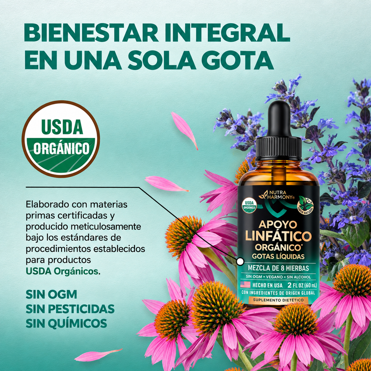 Nutra Harmony - Gotas para el Drenaje Linfático | mL