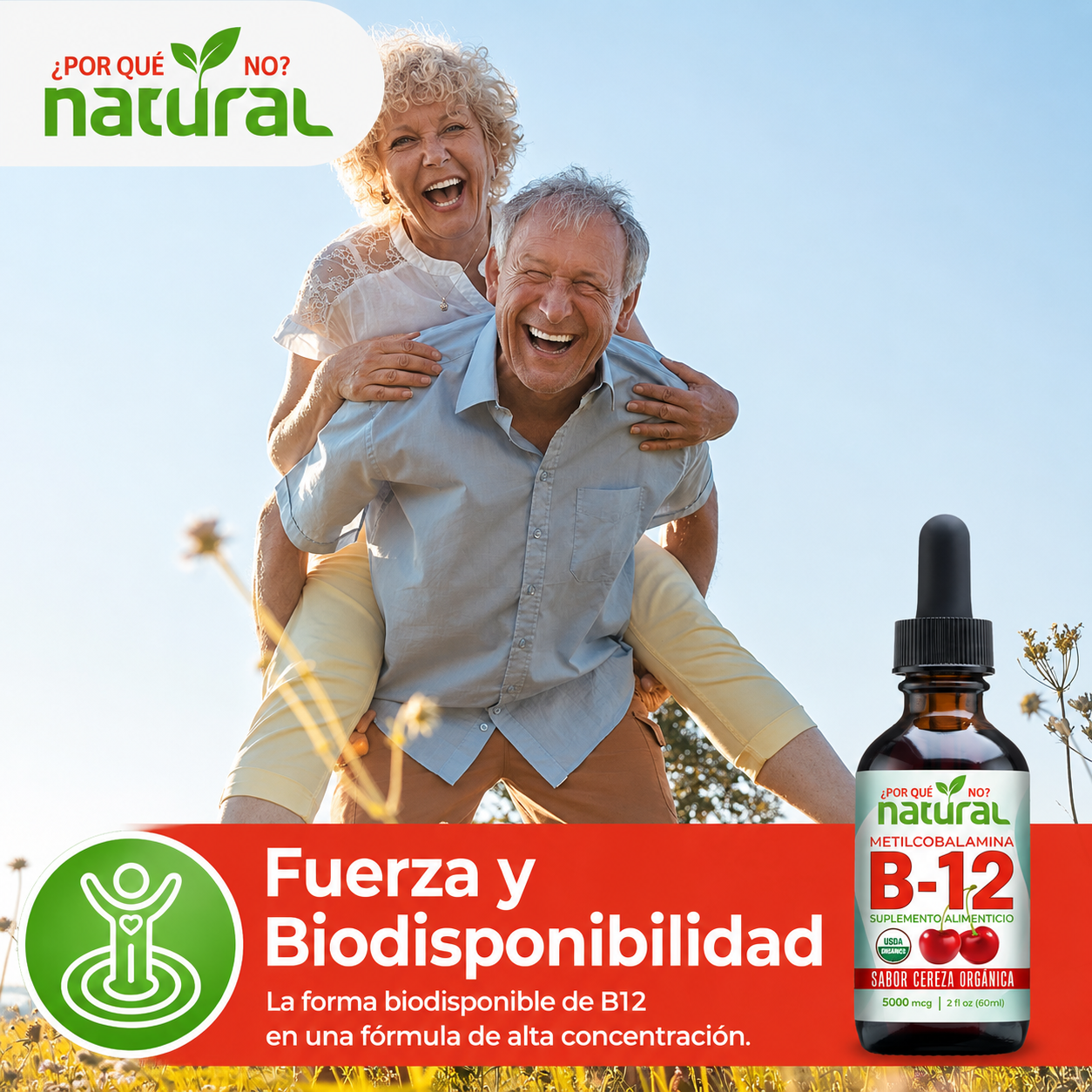 Vitamina B12 5000 mcg en Gotas – Energía y Sistema Nervioso | Why Not Natural