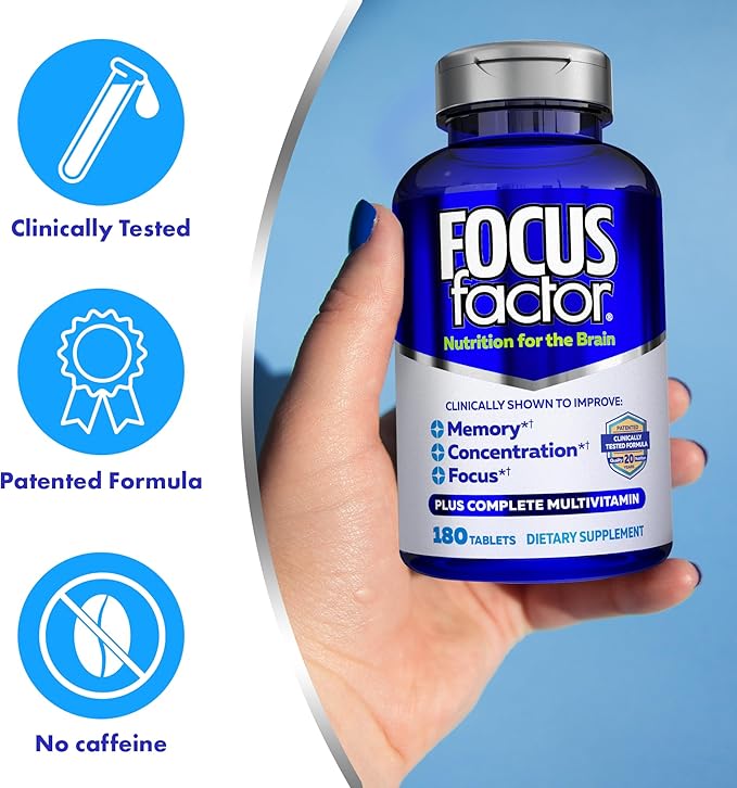 Focus Factor 180 Tabletas – Memoria, Concentración y Rendimiento Mental