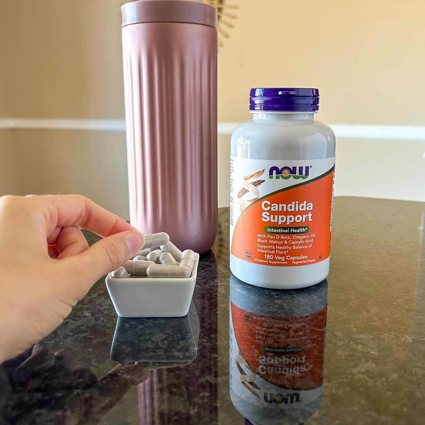 NOW Candida Support Cápsulas Vegetales – Apoyo Digestivo e Intestinal con Pau D’Arco, Orégano y Ácido Caprílico