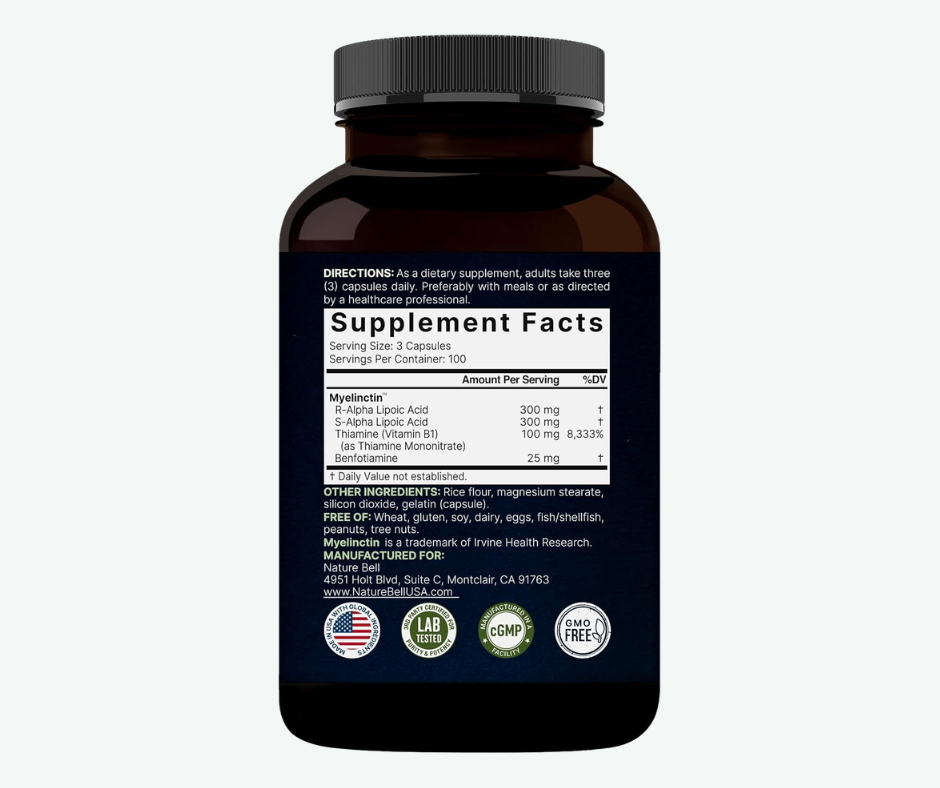 NatureBell - Ácido Alfa Lipoico 600 mg + Complejo B1 – Antioxidante y Soporte Neurológico | 300 Cápsulas