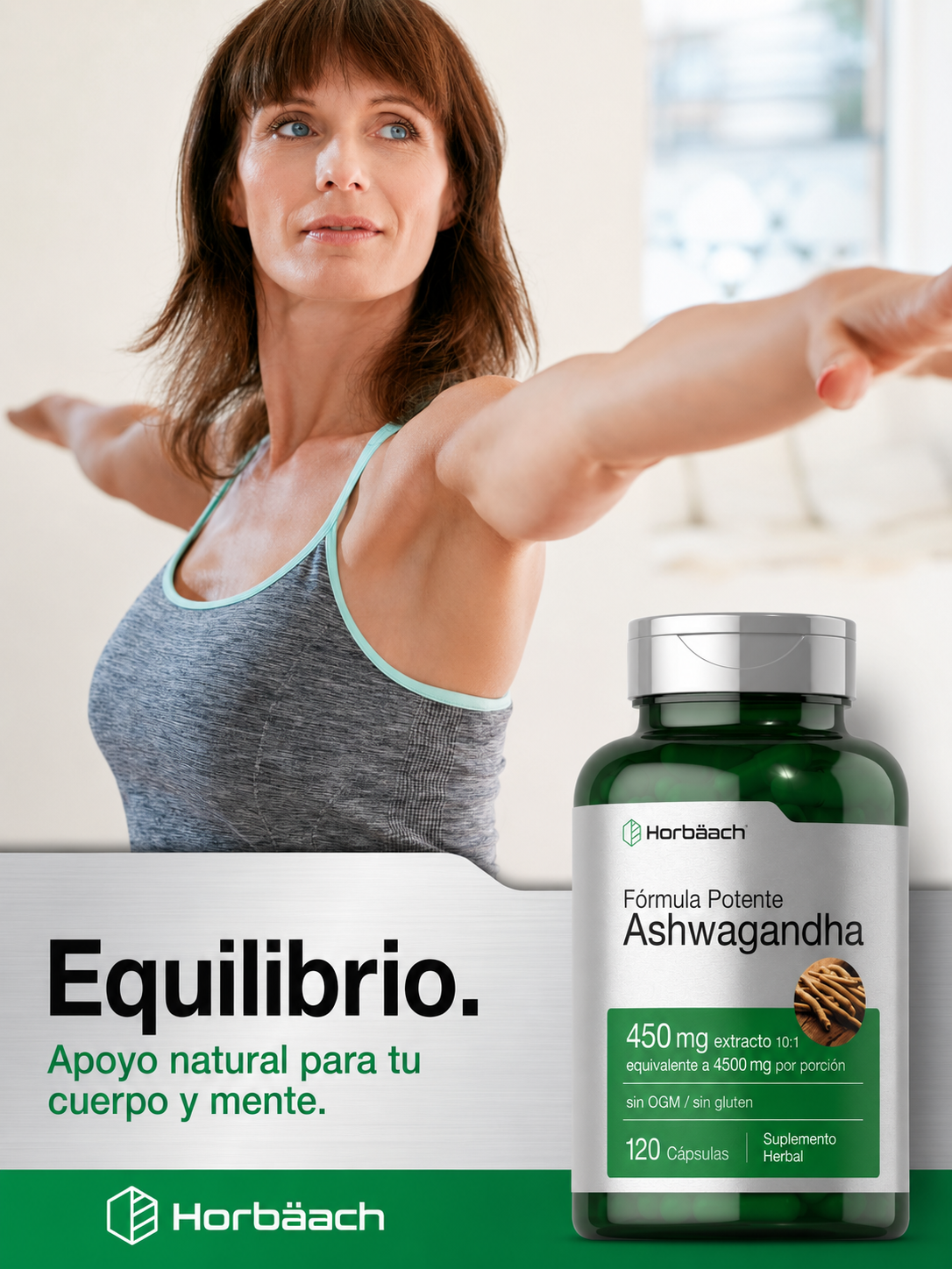 Ashwagandha 450 mg – Suplemento Herbal para Estrés y Bienestar | Horbaach