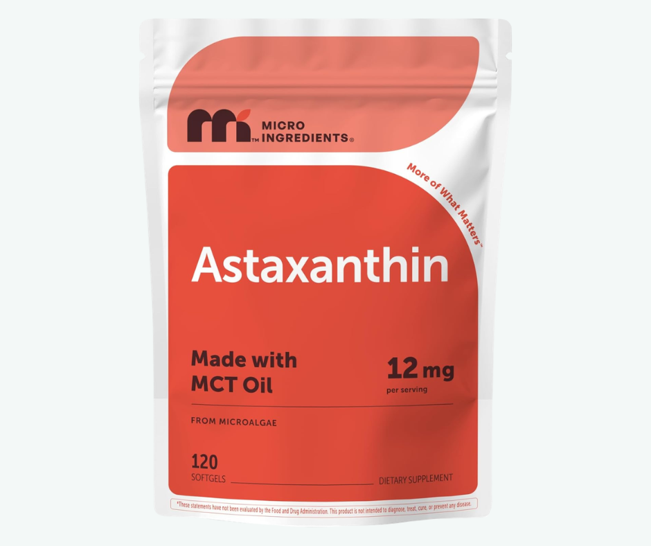 Micro Ingredients – Astaxantina 12 mg - Antioxidante Potente para Piel, Energía y Protección Celular | Softgels
