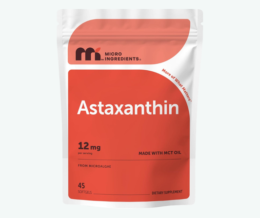 Micro Ingredients – Astaxantina 12 mg - Antioxidante Potente para Piel, Energía y Protección Celular | Softgels