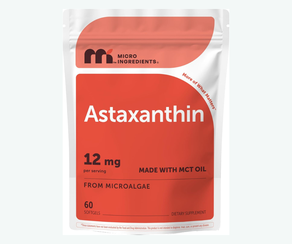 Micro Ingredients – Astaxantina 12 mg - Antioxidante Potente para Piel, Energía y Protección Celular | Softgels
