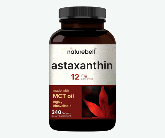 NatureBell - Astaxantina 12 mg – Antioxidante Potente con Aceite MCT | 240 Softgels