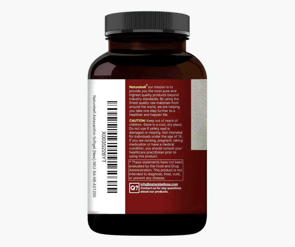 NatureBell - Astaxantina 12 mg – Antioxidante Potente con Aceite MCT | 240 Softgels