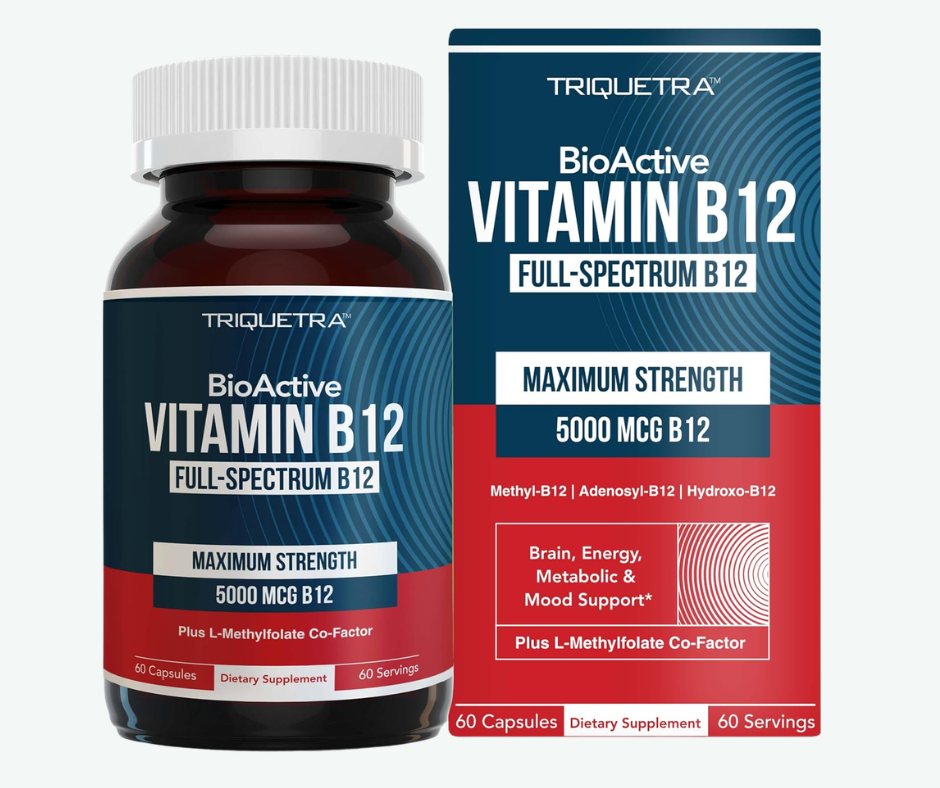 Triquetra - BioActive Vitamina B12 5000 mcg de Espectro Completo | 60 Porciones