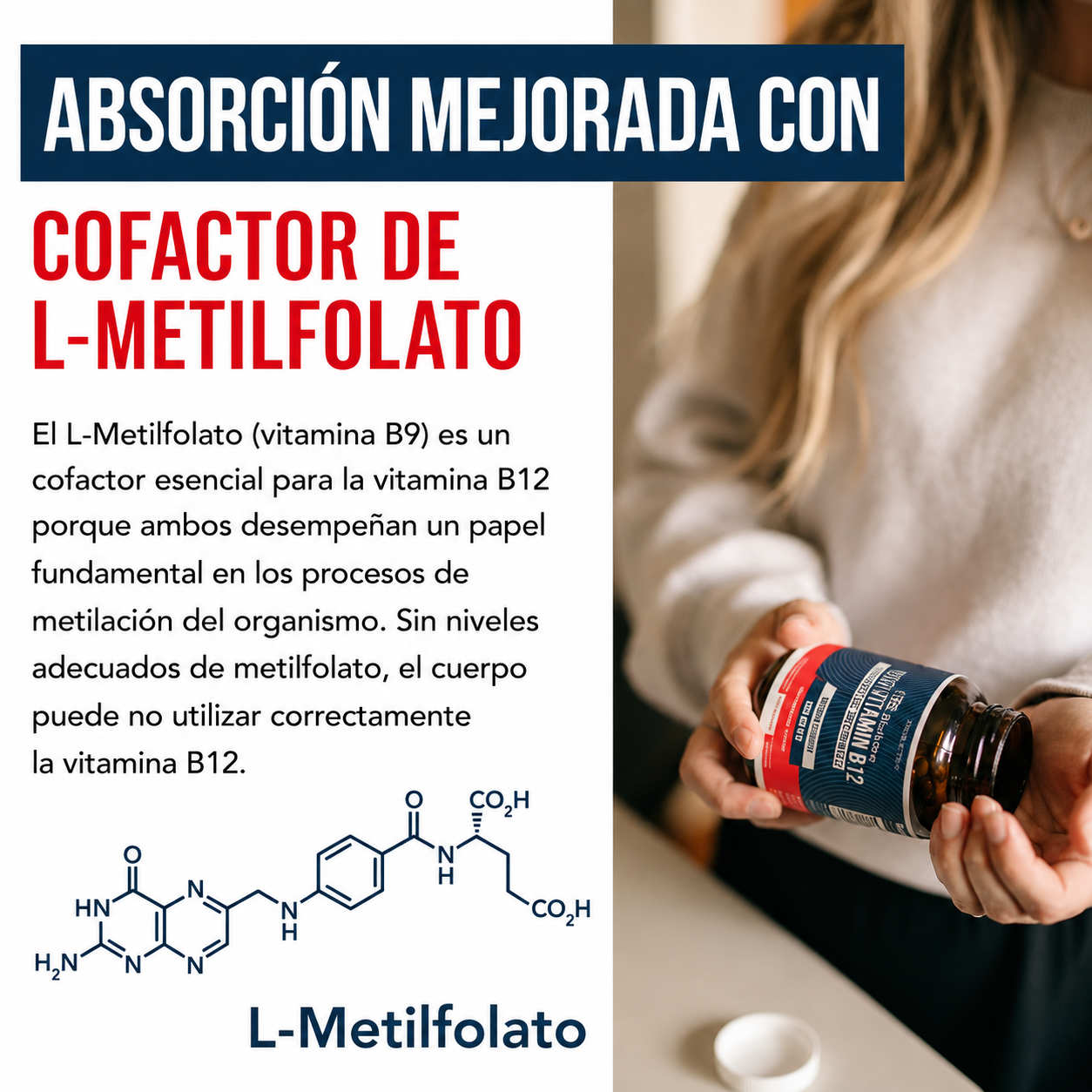 Triquetra - BioActive Vitamina B12 5000 mcg de Espectro Completo | 60 Porciones