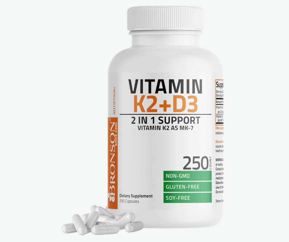 Bronson - Vitamina K2 + D3 10,000 IU – Soporte para Huesos y Sistema Inmunológico | Cápsulas