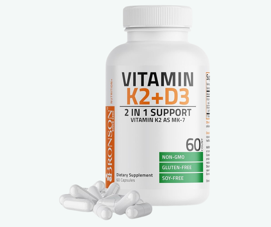 Bronson - Vitamina K2 + D3 10,000 IU – Soporte para Huesos y Sistema Inmunológico | Cápsulas