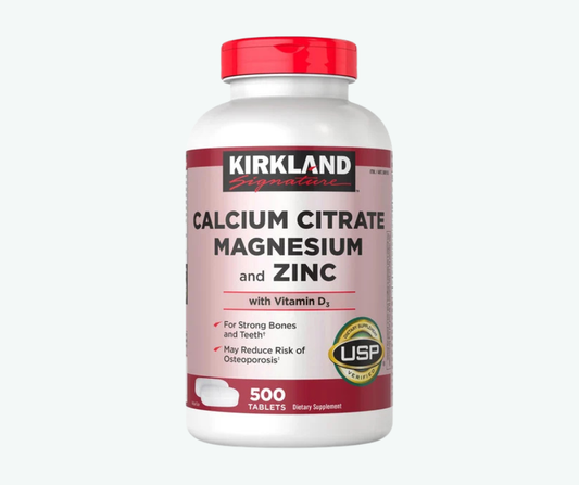 Calcio Citrato de Magnesio & Zinc – Soporte para Huesos y Bienestar General | Kirkland