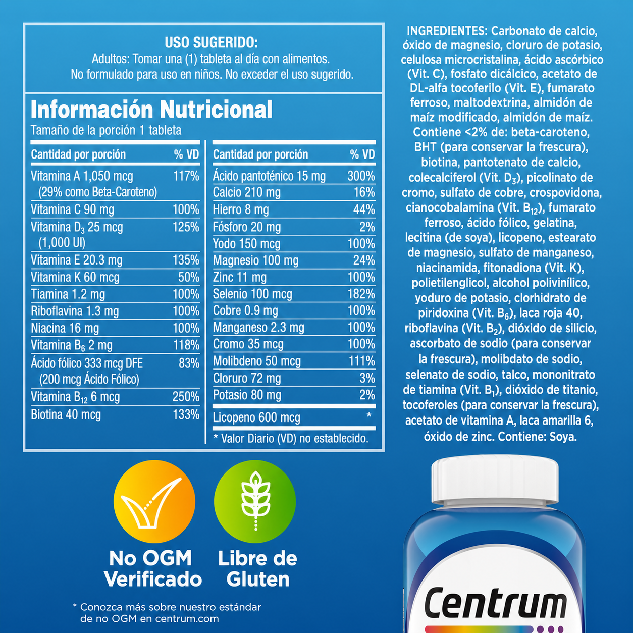 Centrum Multivitamínico para Hombre – Energía, Inmunidad y Rendimiento | Tabletas