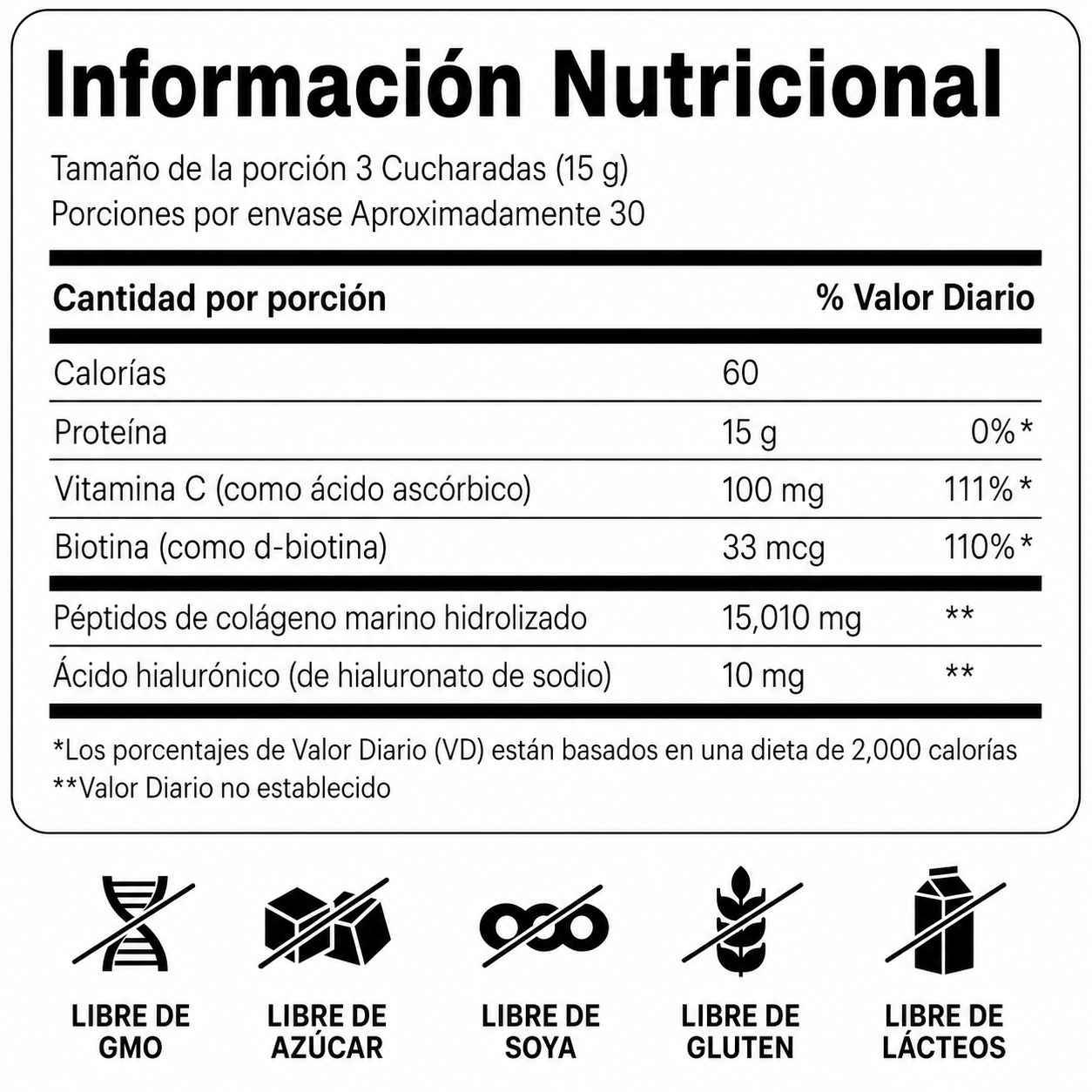 Cevitol - Péptidos de Colágeno Marino - Colágeno Hidrolizado Ultrafino en Polvo para Mujeres y Hombres con Ácido Hialurónico, Biotina y Vitamina C  para la Piel, el Cabello, las Uñas y las Articulaciones - Sin Sabor de Fácil Disolución | 454 Gr