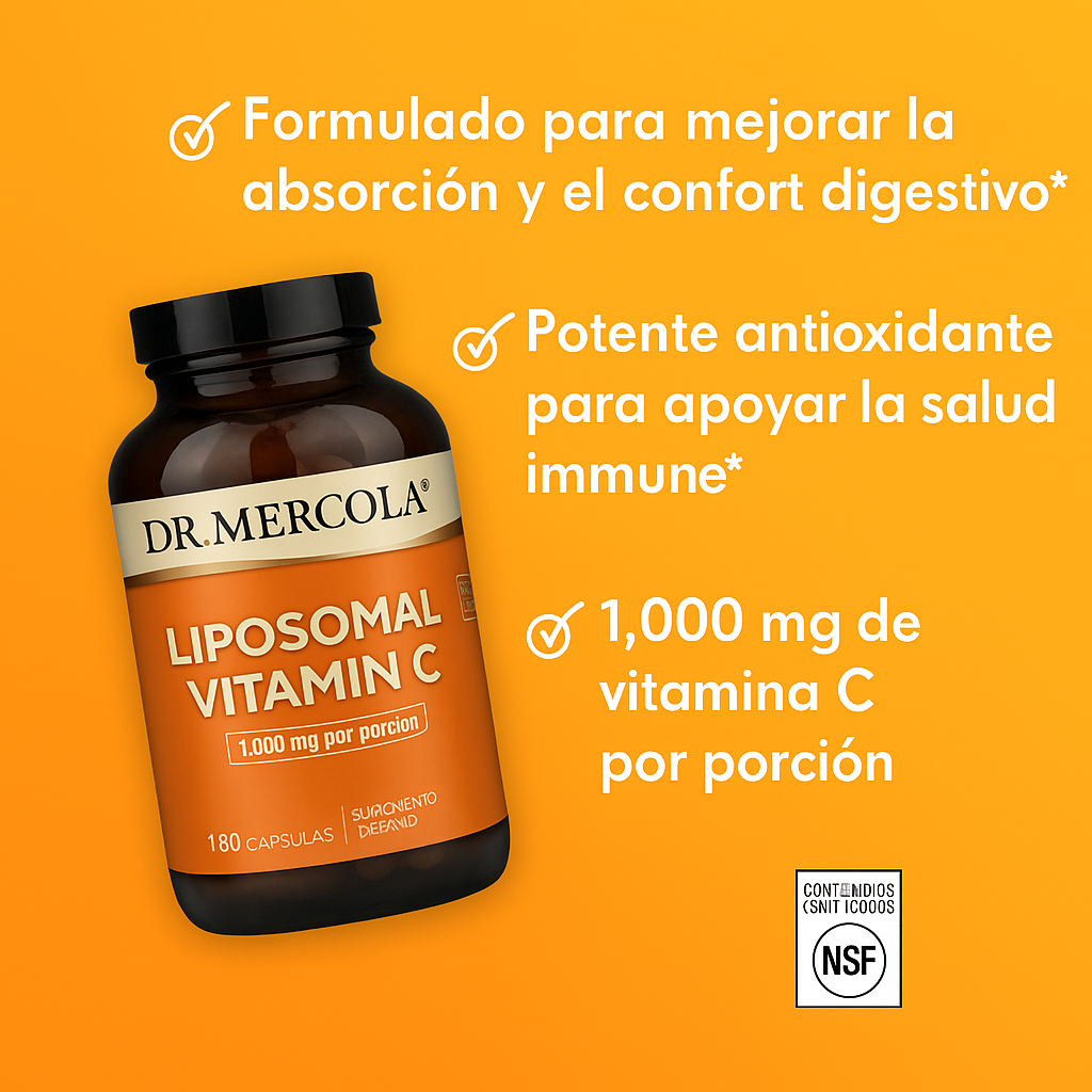 Dr. Mercola - Vitamina C Liposomal – Alta Absorción para Sistema Inmunológico | Cápsulas
