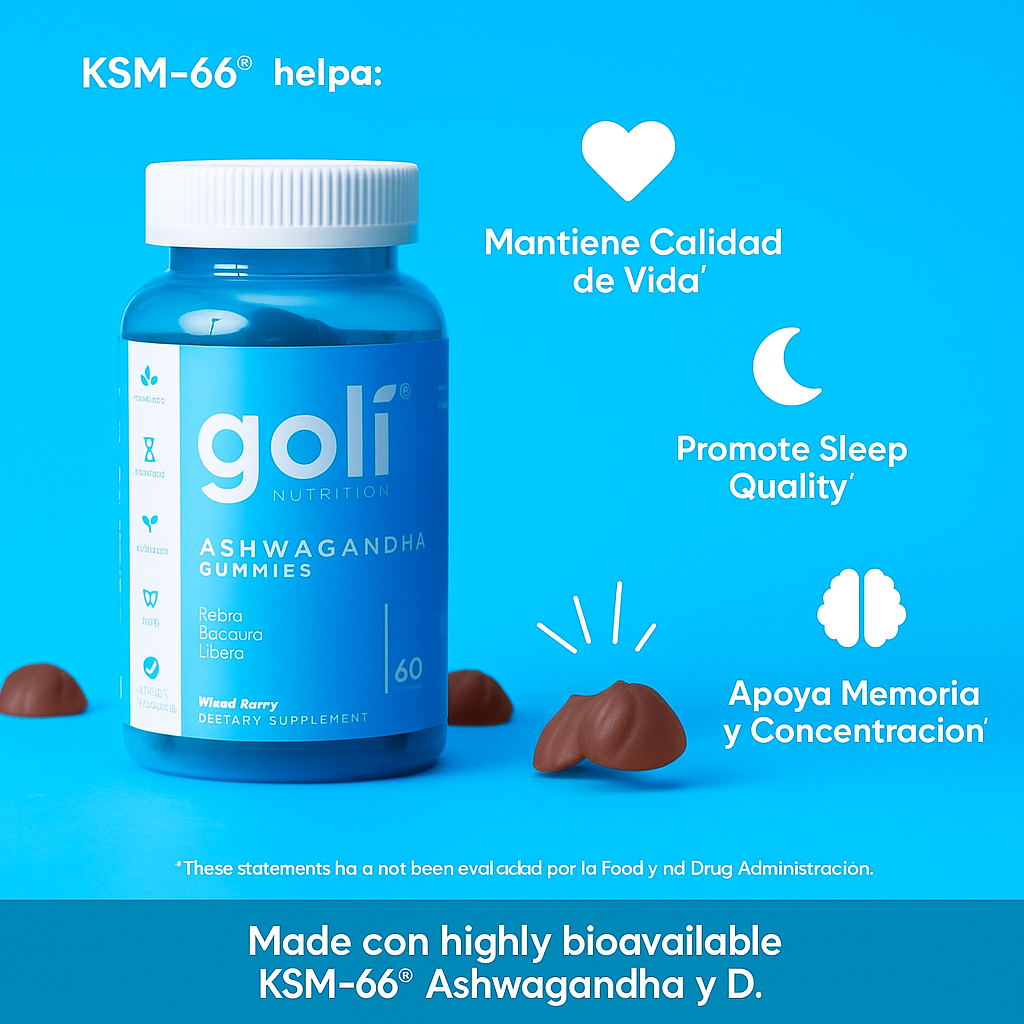 Ashwagandha Gummies – Gomitas para Estrés y Bienestar | Goli Nutrition