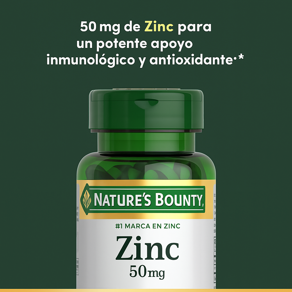 Zinc 50 mg – Soporte para Sistema Inmunológico | Nature's Bounty