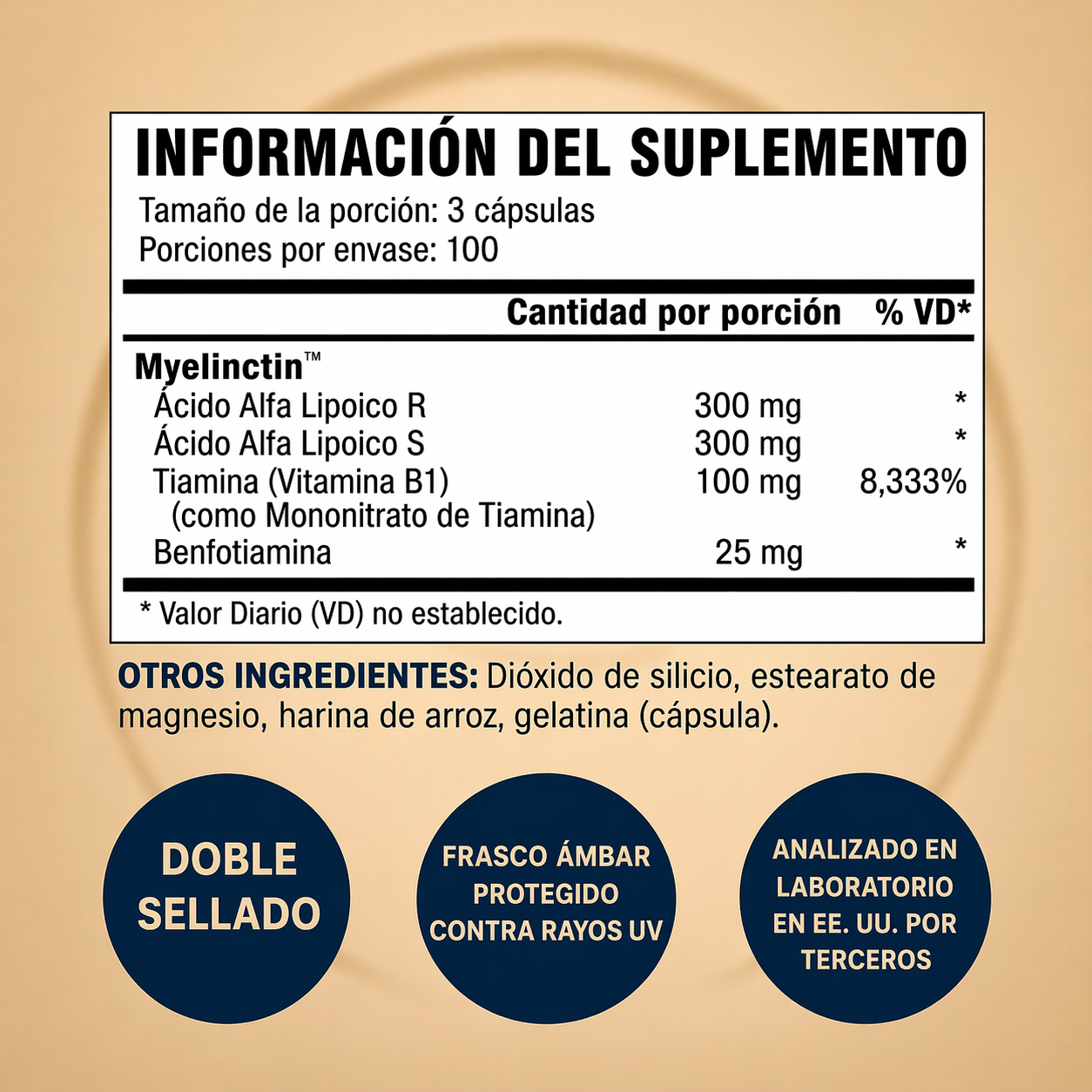 Ácido Alfa Lipoico 600 mg con Vitamina B1 | Antioxidante para Energía y Sistema Nervioso | NatureBell 300 Cápsulas