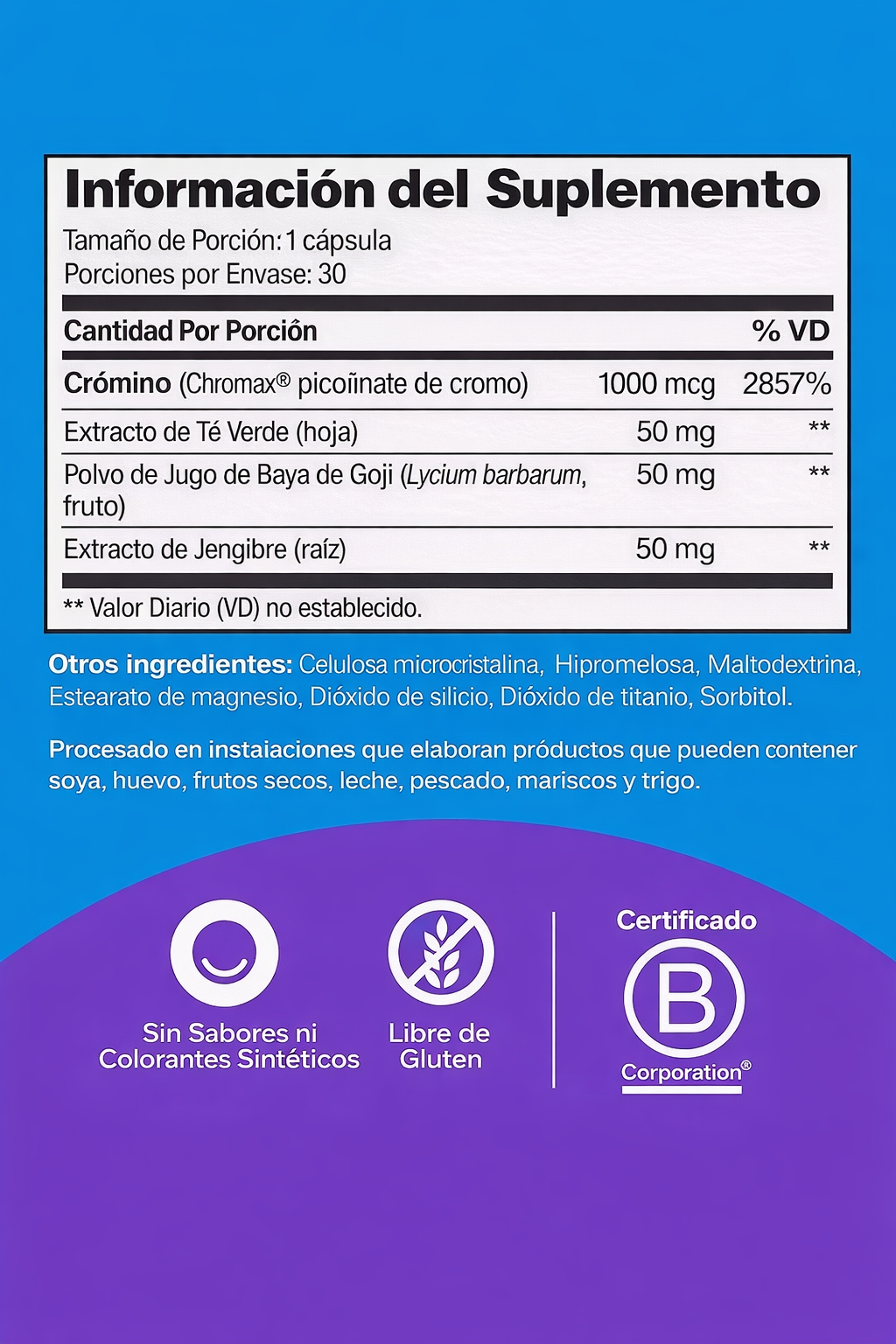 OLLY Combat Cravings 30 Cápsulas – Control de Antojos y Apoyo al Metabolismo