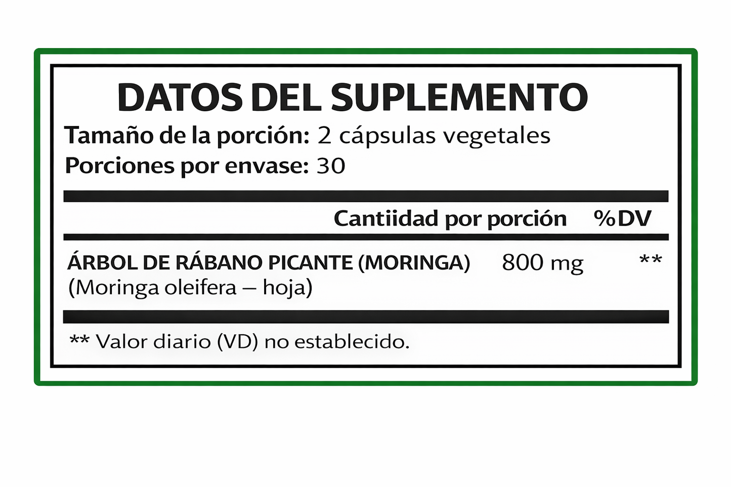 Rosabella Moringa 100% Pura Potencia Máxima – 60 Cápsulas | Energía Natural, Antioxidantes y Soporte Inmunológico