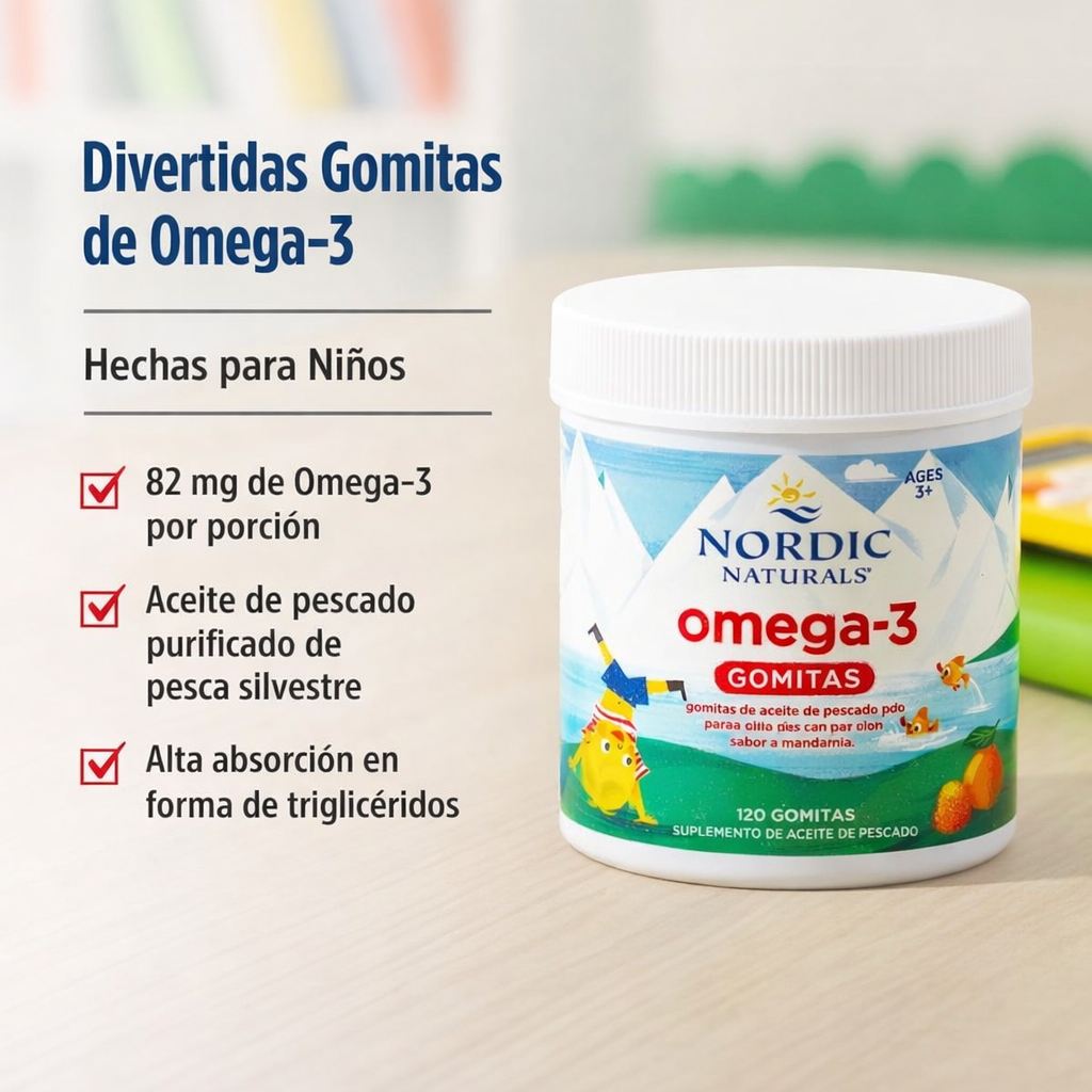 Nordic Naturals - Gomitas de Omega-3 para Niños  | DHA y EPA para Cerebro, Vista y Desarrollo