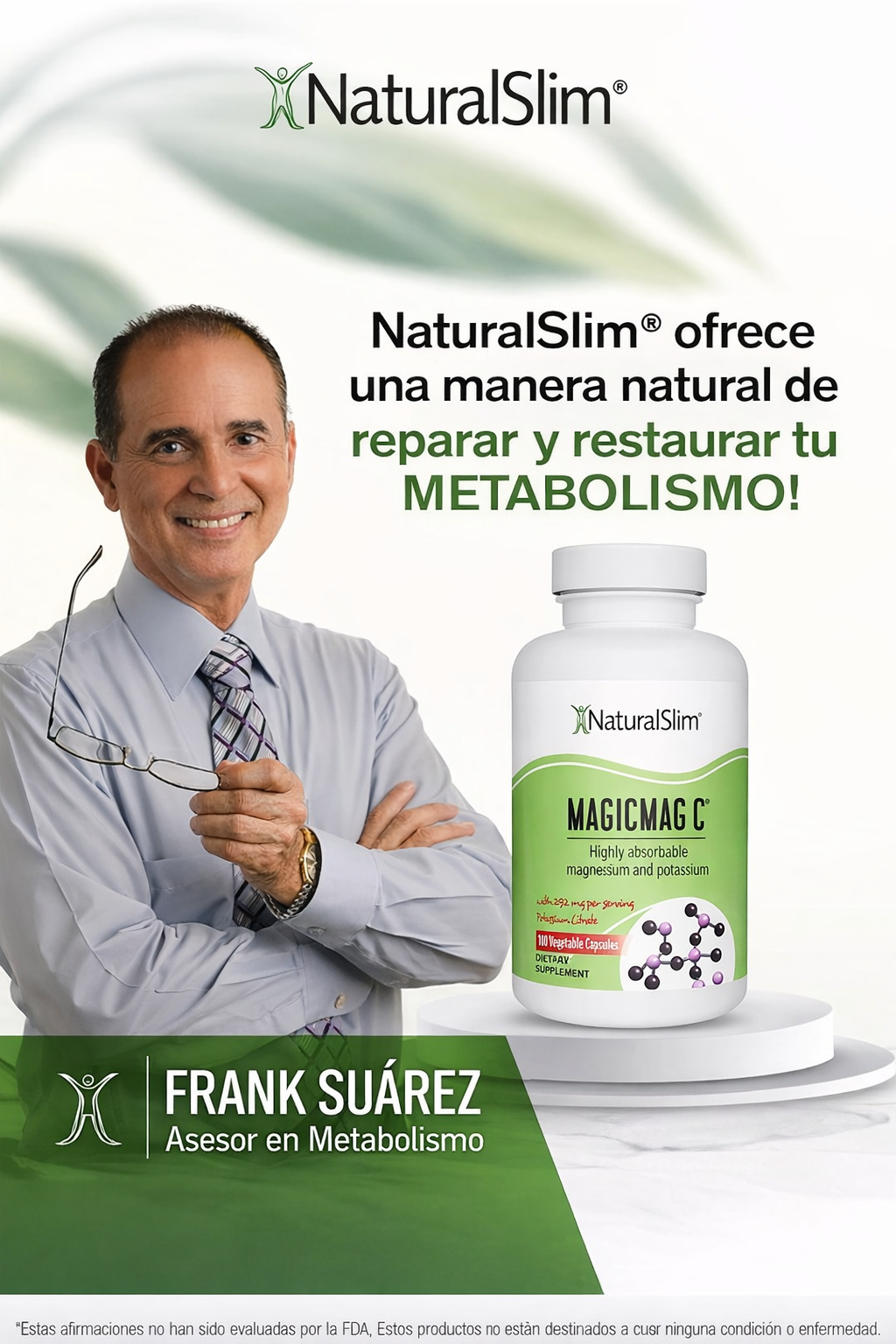 NaturalSlim - MagicMag C – Magnesio + Potasio de Alta Absorción para Energía, Relajación y Sistema Muscular | 100 Cápsulas