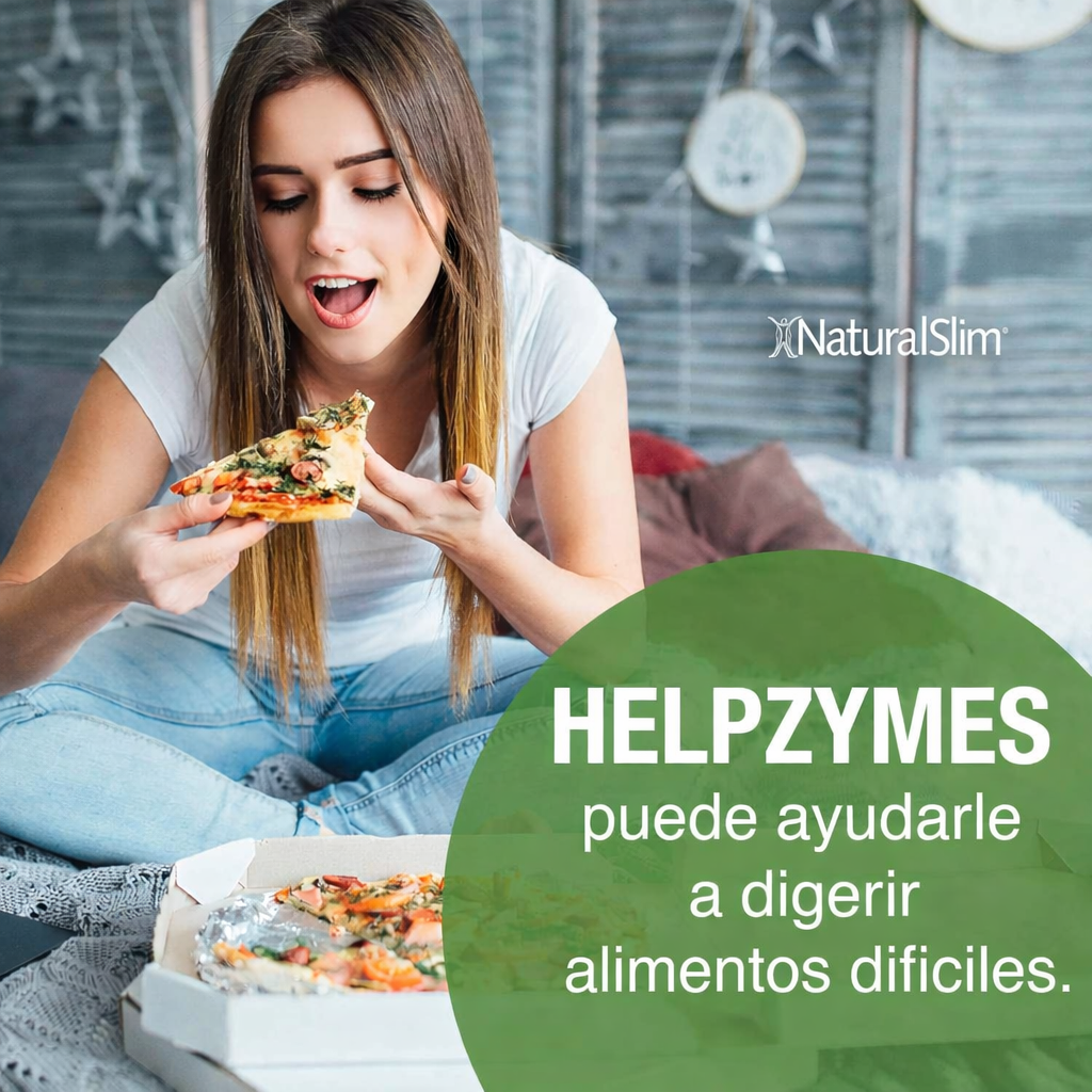NaturalSlim - HelpZymes – Enzimas Digestivas Avanzadas con Pancreatina | 100 Cápsulas