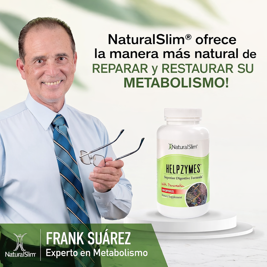 NaturalSlim - HelpZymes – Enzimas Digestivas Avanzadas con Pancreatina | 100 Cápsulas