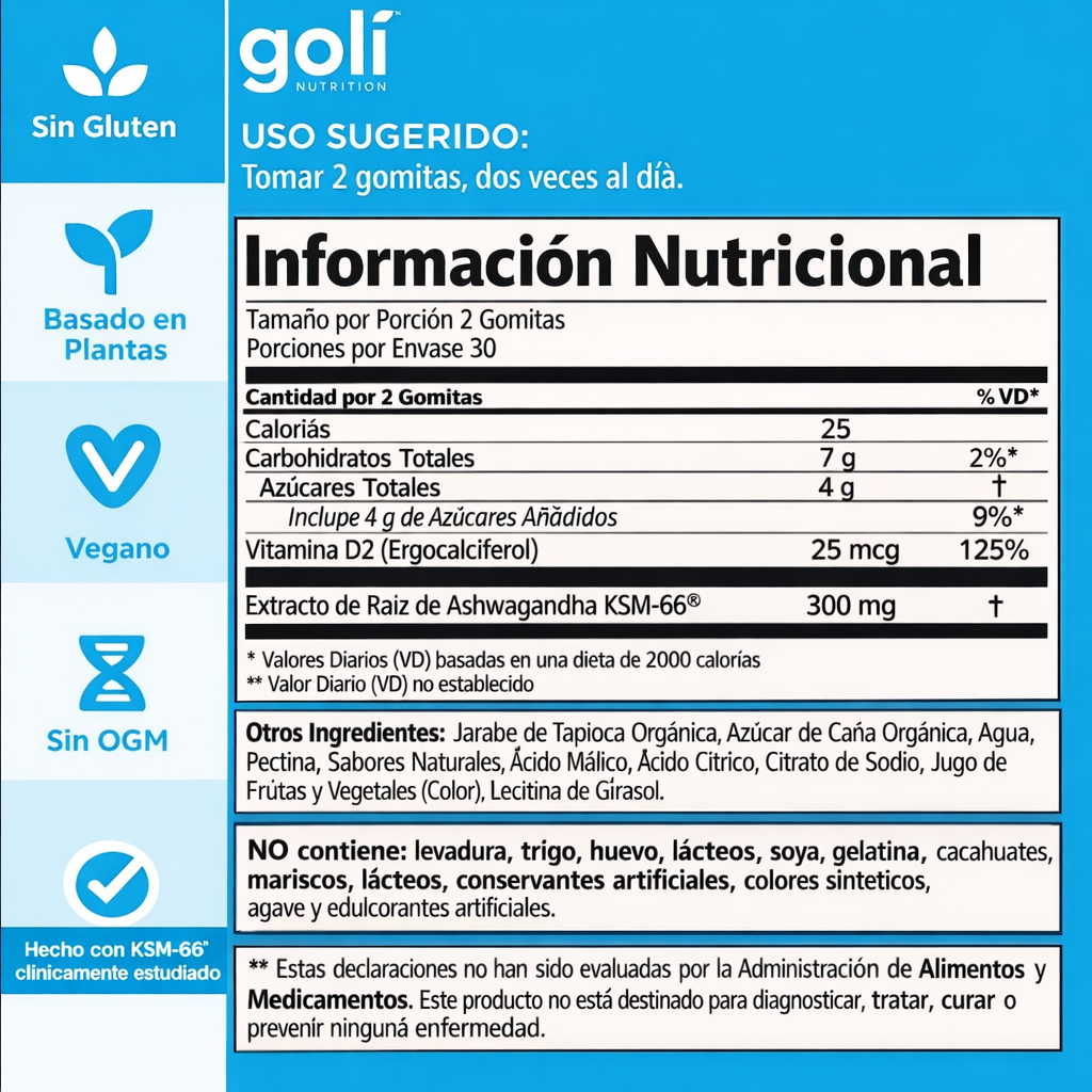 Ashwagandha Gummies – Gomitas para Estrés y Bienestar | Goli Nutrition