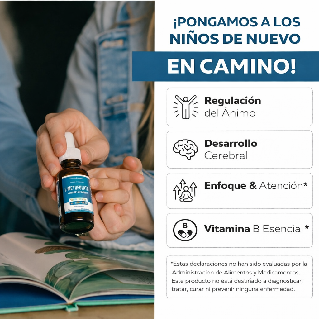 5-MTHF Plus Methyl B12 Kids – Metilfolato + Vitamina B12 para Desarrollo Cerebral Infantil | TRIQUETRA