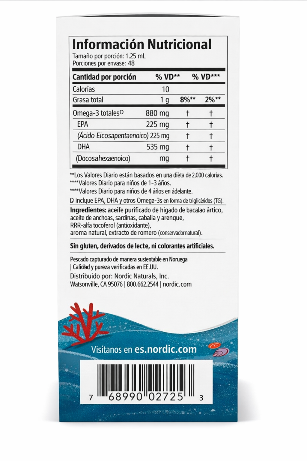Children's DHA Xtra Omega-3 para Niños | 880 mg DHA + EPA | Nordic Naturals