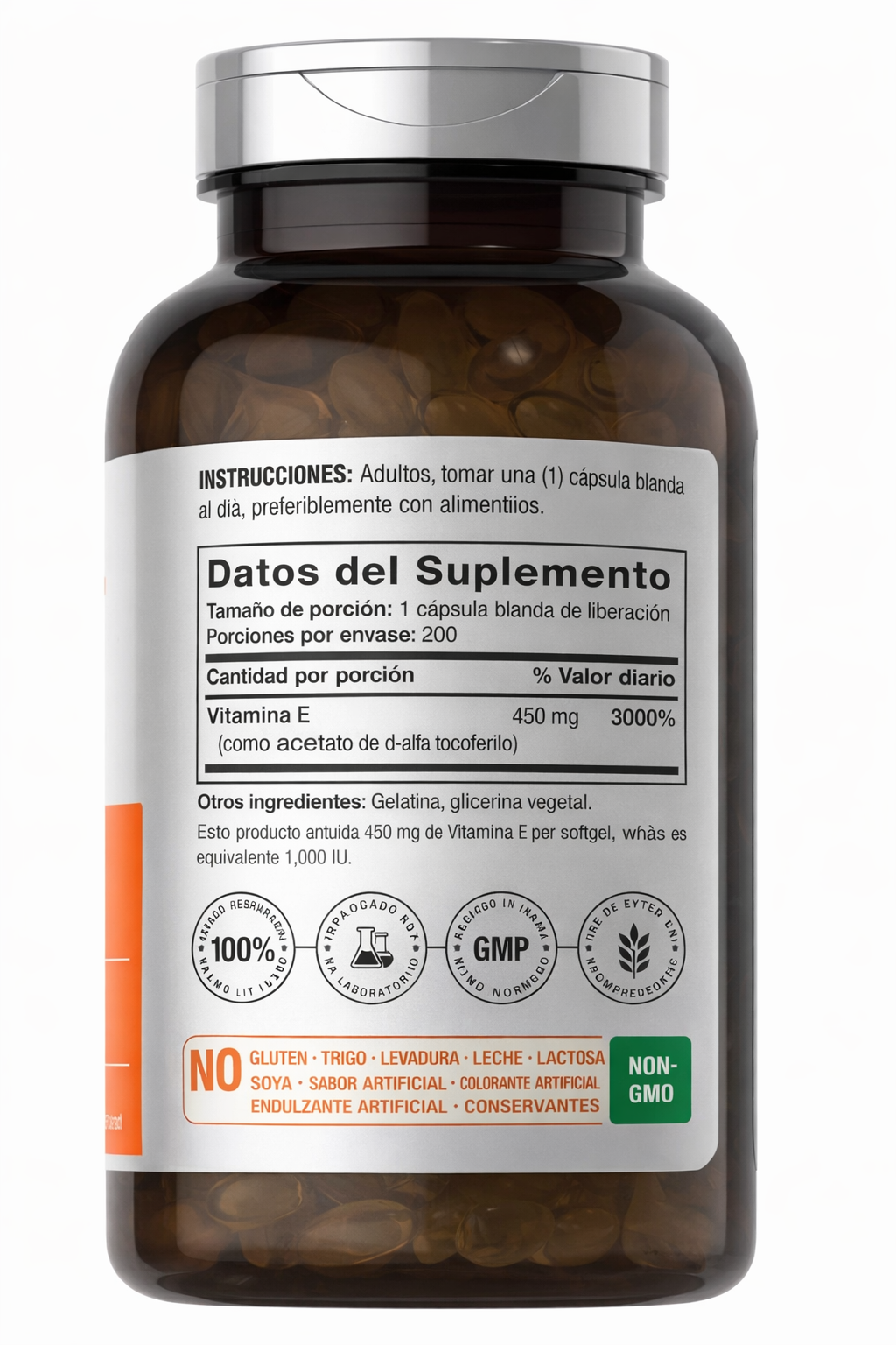 Vitamin E 1000 IU (450 mg) – 200 Softgels | Horbäach