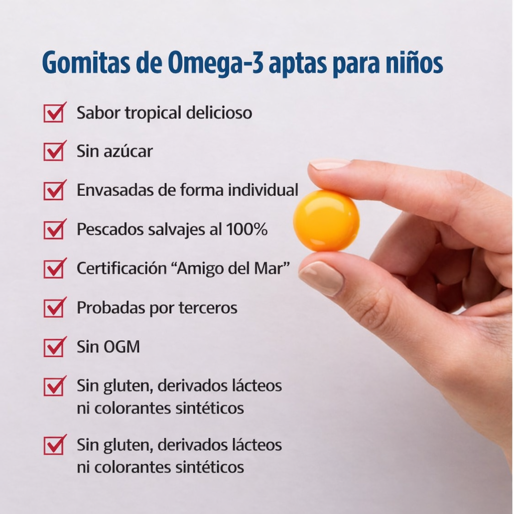 Children’s DHA Omega-3 para Niños – Soporte Cerebral y Visual | 30 Gomitas
