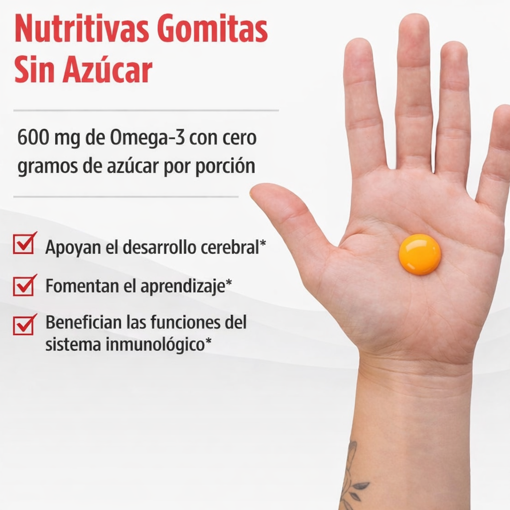 Children’s DHA Omega-3 para Niños – Soporte Cerebral y Visual | 30 Gomitas