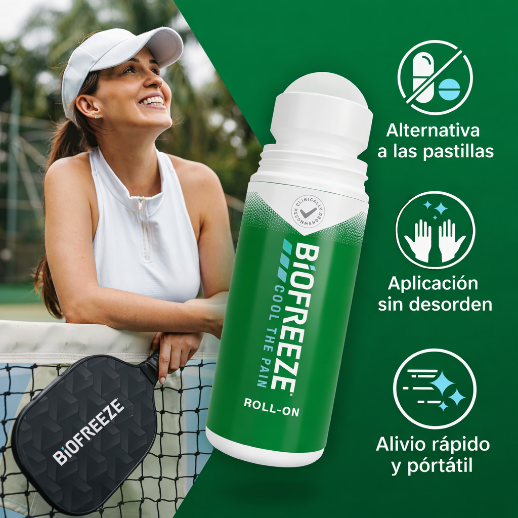 Biofreeze Roll-On 89 ml – Gel Analgésico con Mentol para Alivio Muscular y Articular | Terapia de Frío de Acción Rápida