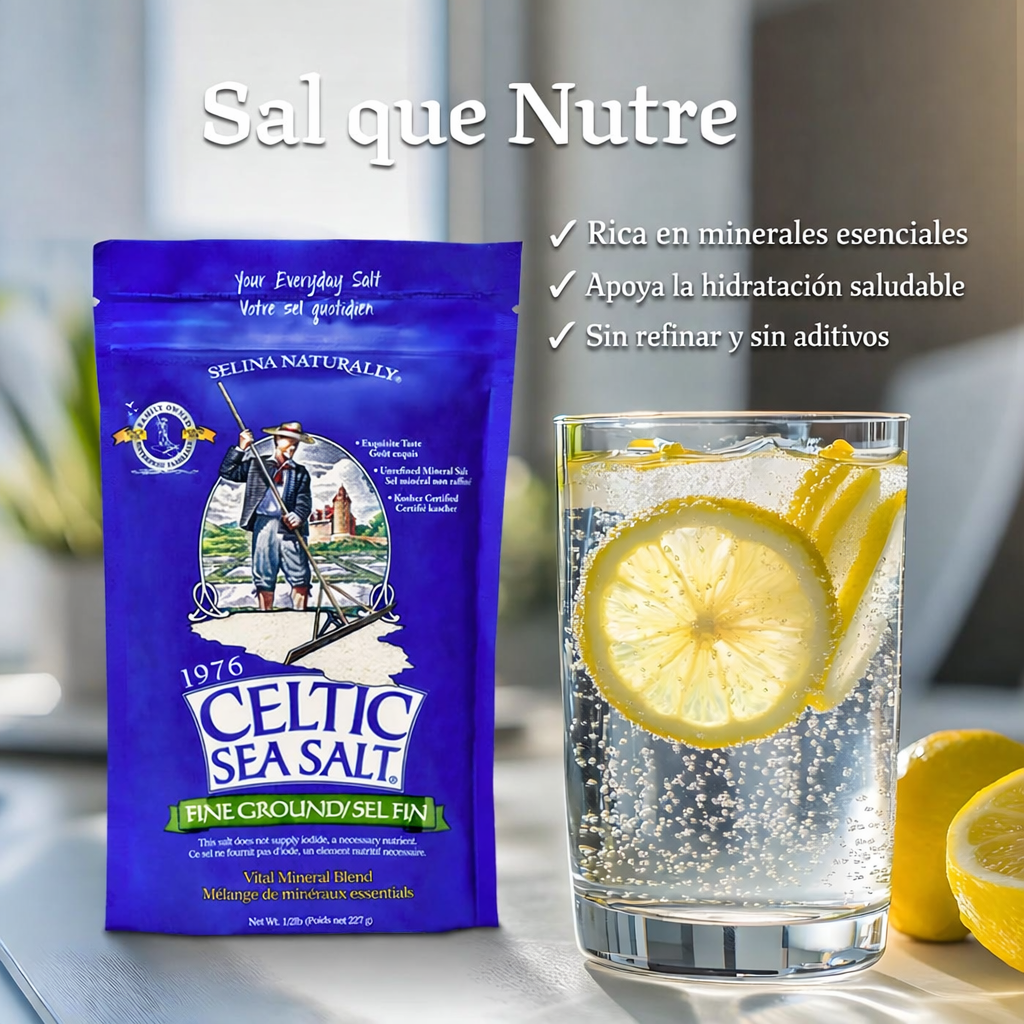 Sal Céltica Fina Natural – Sal Marina Sin Refinar Rica en Minerales | Selina Naturally