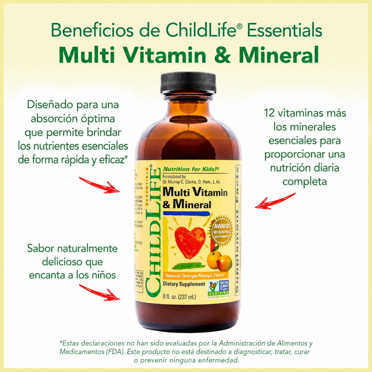 ChildLife – Multivitamínico Líquido para Niños con Vitaminas y Minerales Esenciales | 237 mL