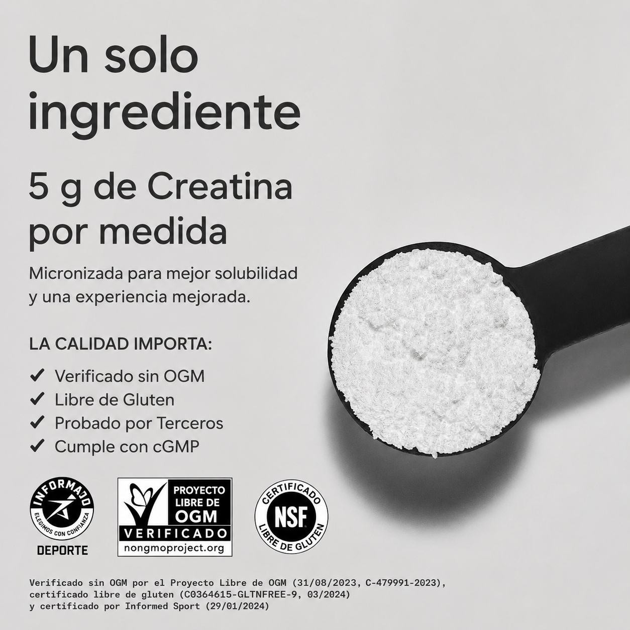 Sports Research – Creatina Monohidratada Micronizada Sin Sabor | 300 Gr, 500 Gr y 1 Kg