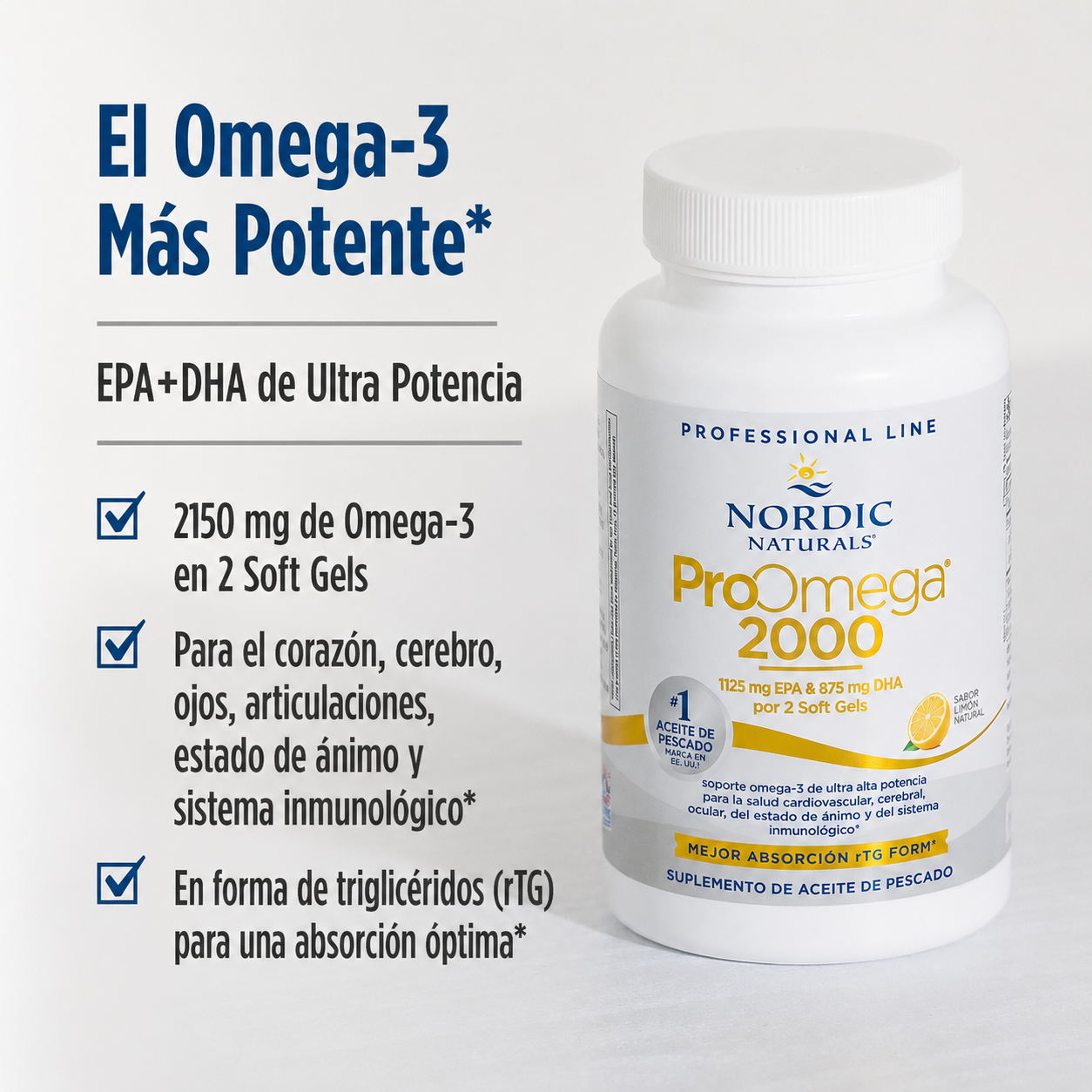 Nordic Naturals - ProOmega 2000 – Omega-3 de Alta Potencia con EPA y DHA | Softgels