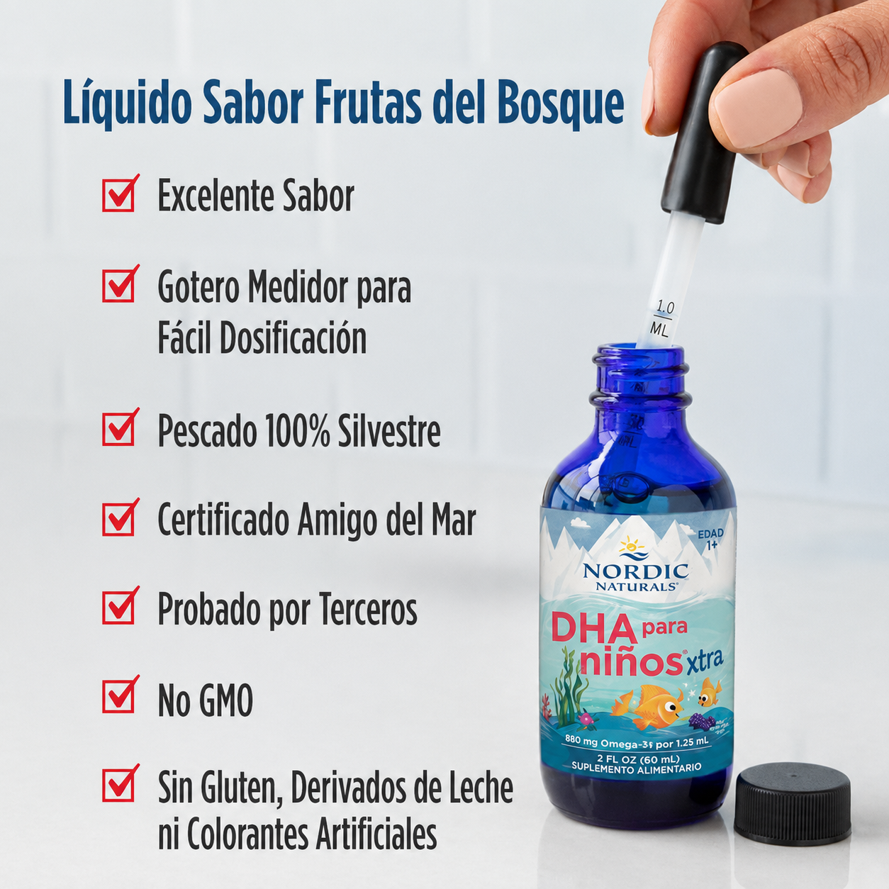 Nordic Naturals - Children's DHA Xtra - Omega-3 para Niños de 880 mg - DHA + EPA | 60 mL