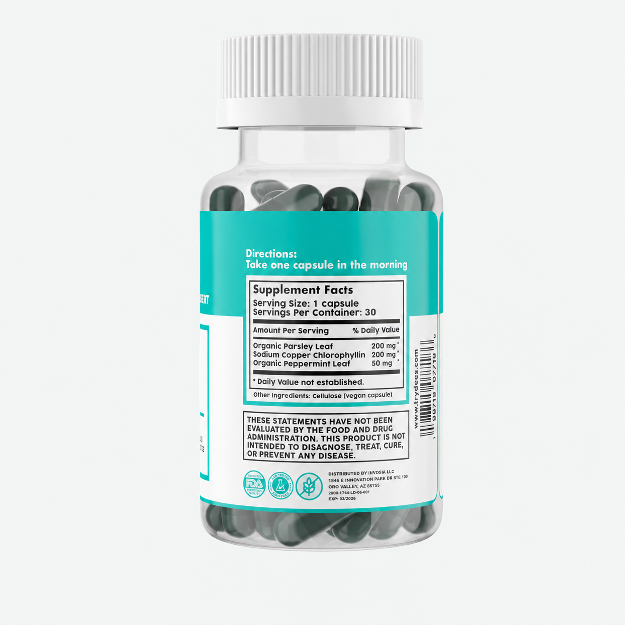 Invosia LLC - Deos - Suplemento para el Control del Olor Corporal y el Apoyo Digestivo | 30 Cápsulas