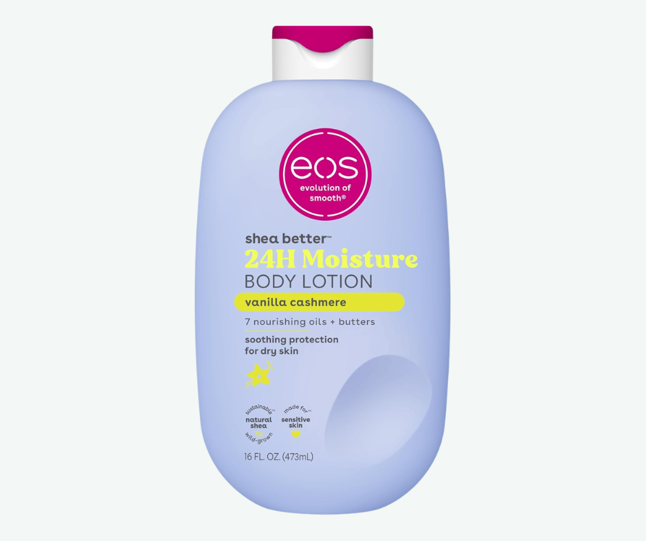 EOS Body Lotion Vanilla Cashmere – Loción corporal hidratante con manteca de karité y aceite de coco – 473 ml