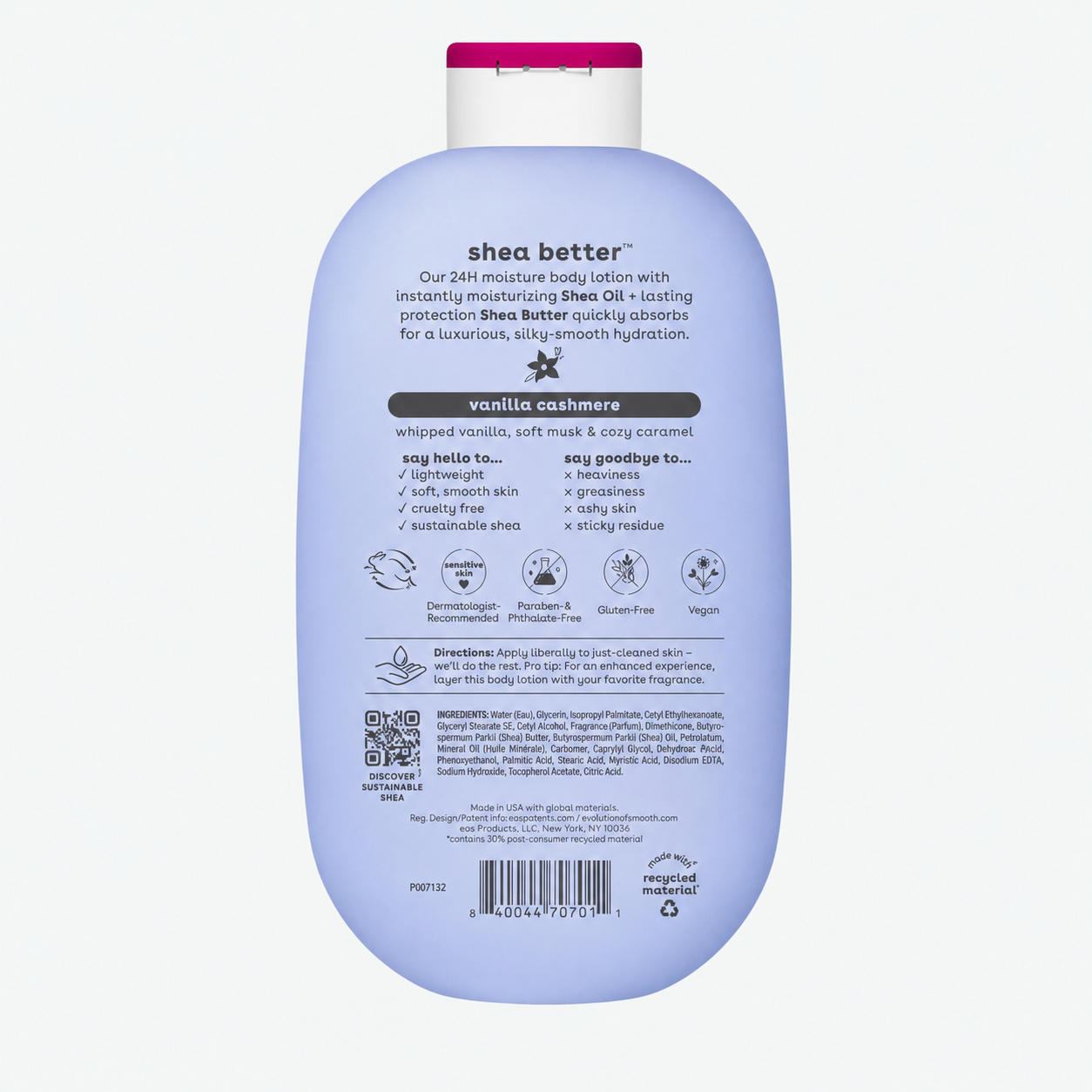 EOS - Loción Corporal de Vainilla y Cashmere - Loción Corporal Hidratante con Manteca de Karité y Aceite de Coco | 473 mL