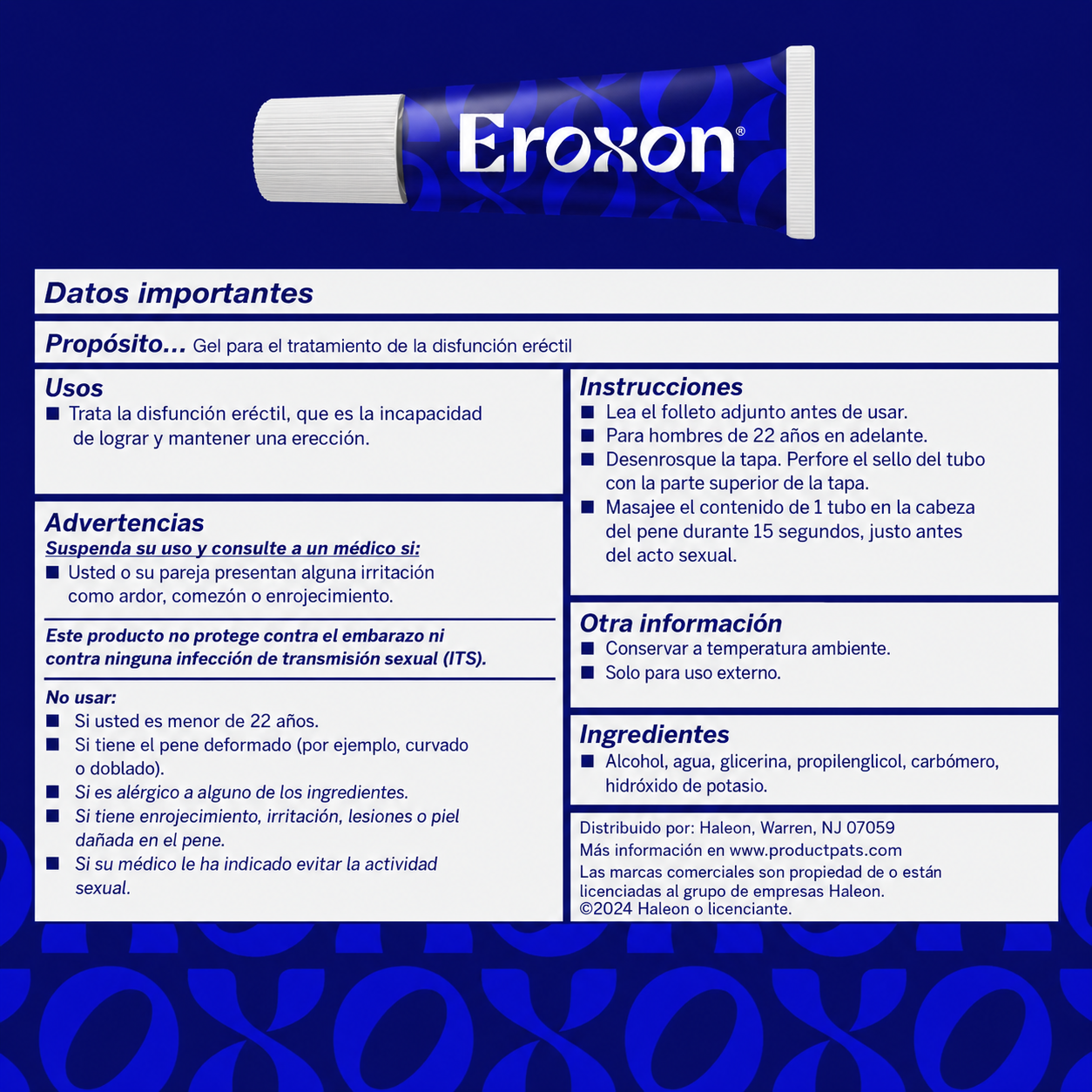 Eroxon - Gel de Acción Rápida para Disfunción Eréctil – 4 Tubos Monodosis