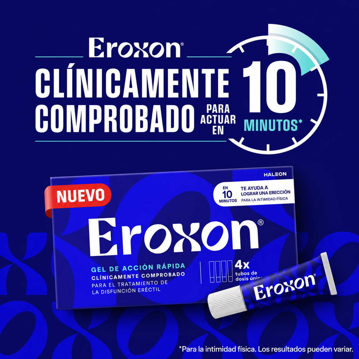 Eroxon - Gel de Acción Rápida para Disfunción Eréctil – 4 Tubos Monodosis