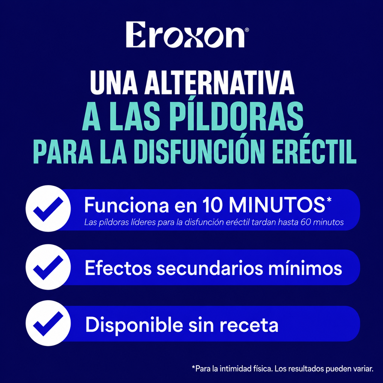 Eroxon - Gel de Acción Rápida para Disfunción Eréctil – 4 Tubos Monodosis