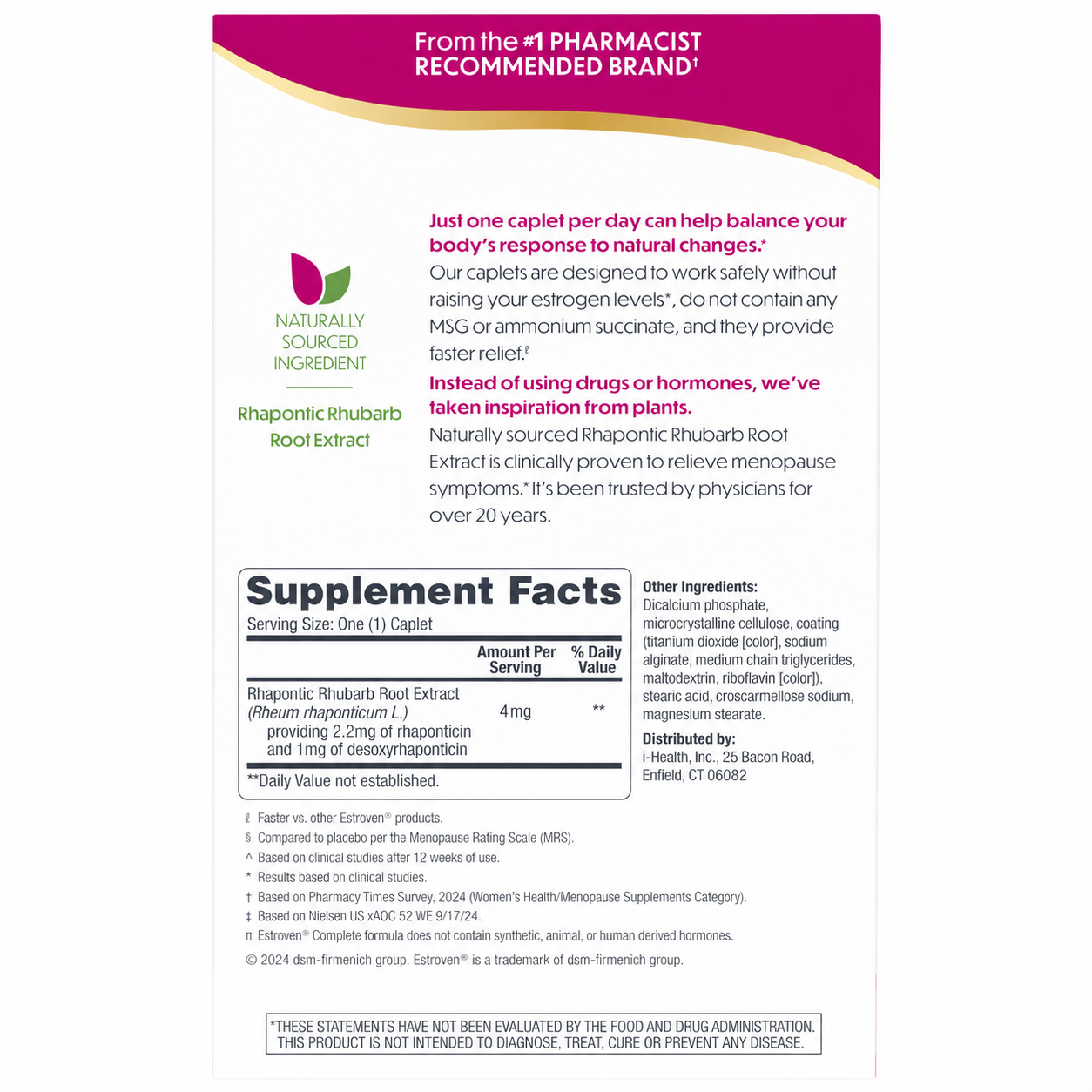 Estroven - Suplemento Completo para la Menopausia con Múltiples Síntomas, Destinado a Mujeres - Ingredientes Clínicamente Probados que Alivian los Síntomas de la Menopausia, los Sudores Nocturnos y los Sofocos | 28 Cápsulas