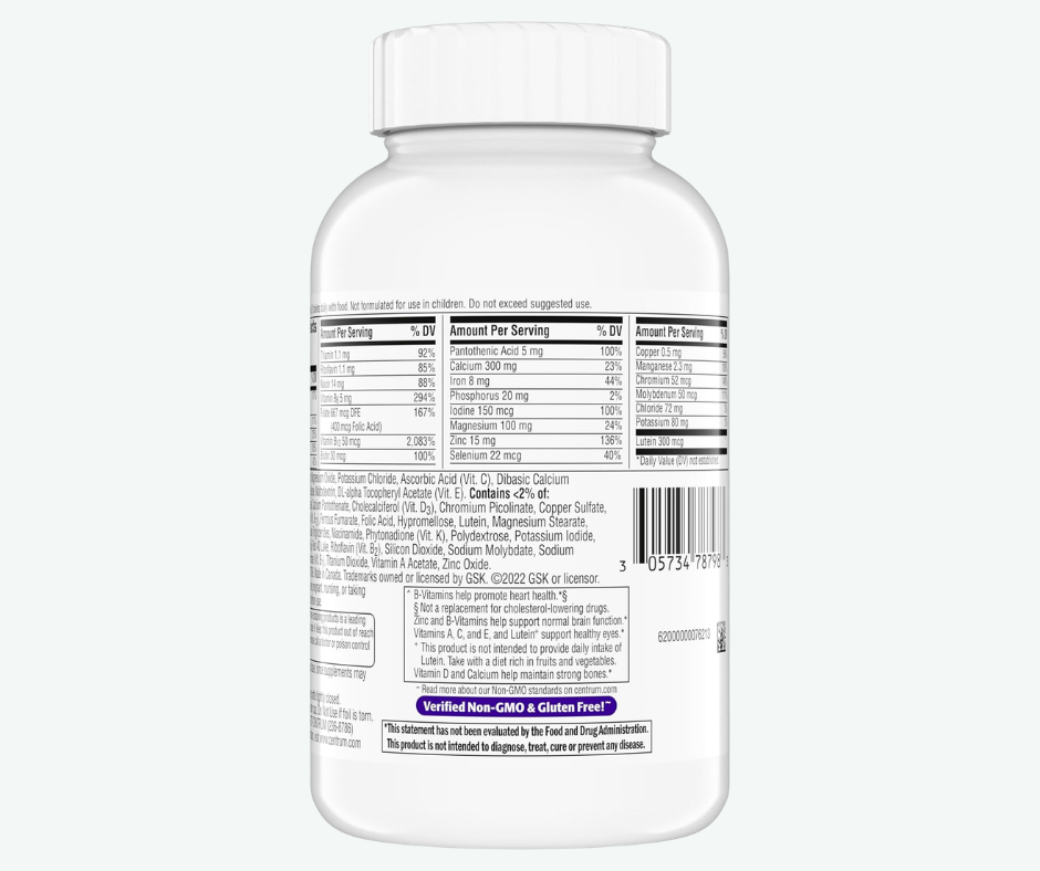 GSK - Centrum Minis Multivitamínico para Mujeres Mayores de 50 Años - Suplemento Multimineral con Vitamina D3 y Vitaminas del Grupo B - Favorece la Memoria y las Funciones Cognitivas en las Personas Mayores | 280 Tabletas
